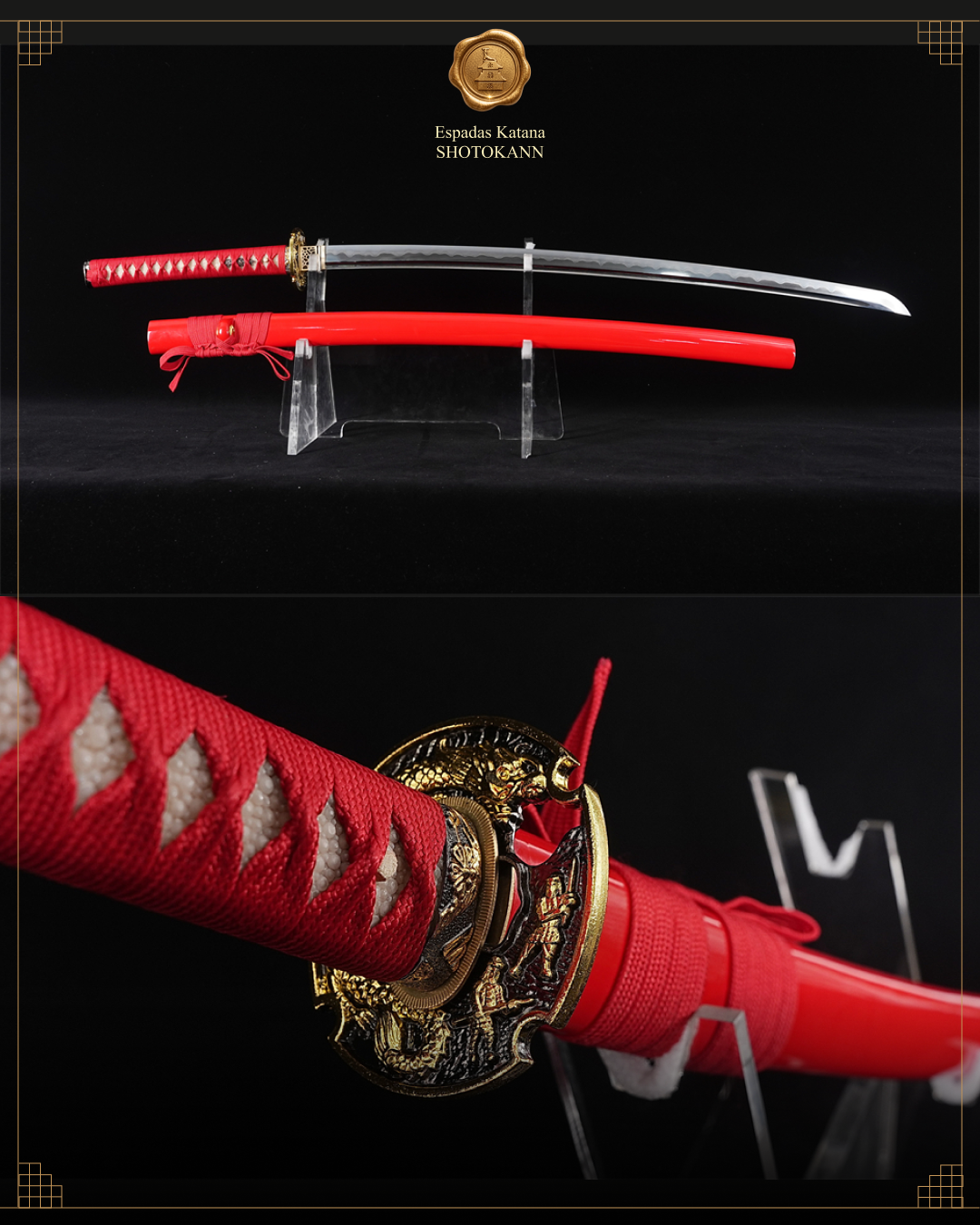 Katana Akira Damasco 32768 | Katana Artesanal Forjada à Mão | Shotokann