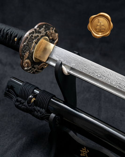 Katana Kusanagi Damasco 2048 | Katana Artesanal Forjada à Mão | Shotokann