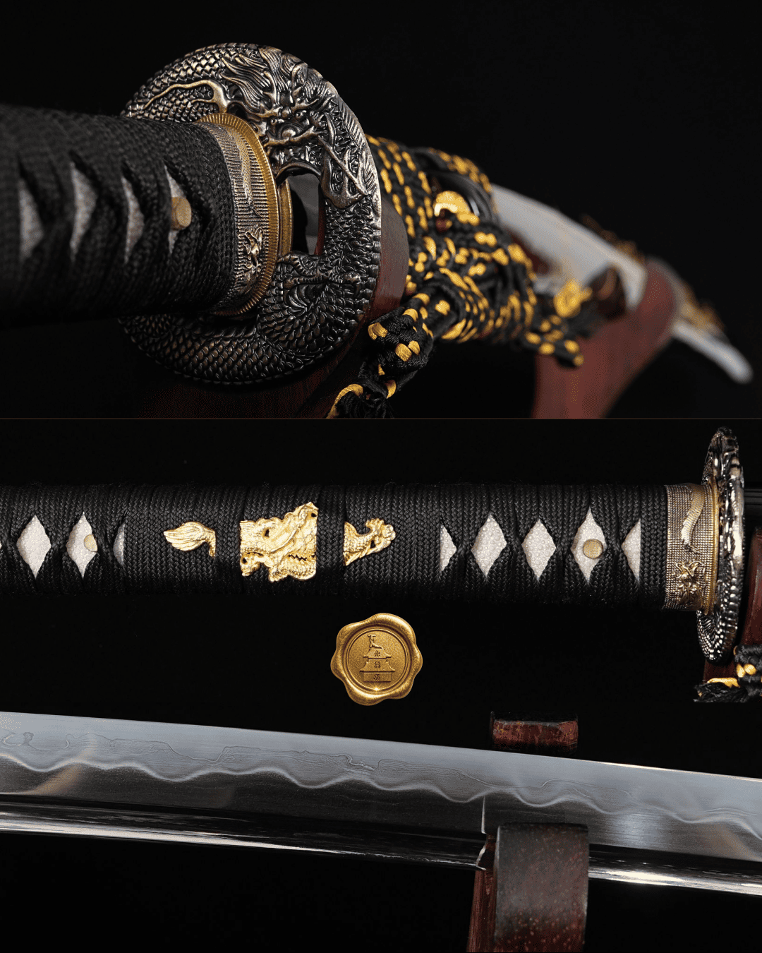 Katana Yamazaki Damasco 32768 | Katana Artesanal Forjada à Mão | Shotokann