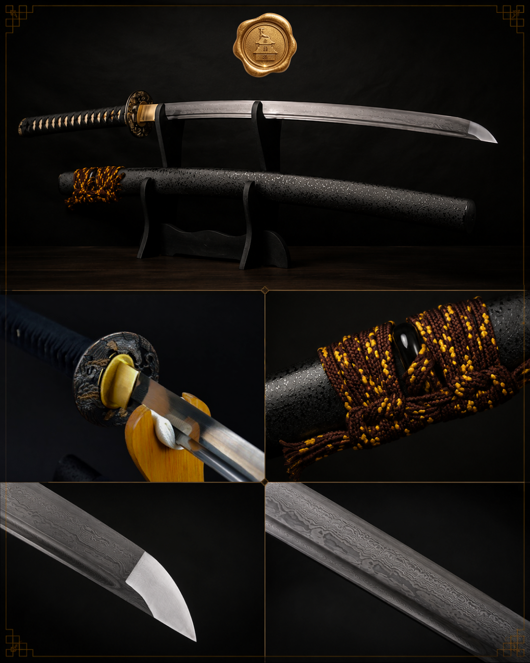 Katana Kakucho Damasco 2048 | Katana Artesanal Forjada à Mão | Shotokann