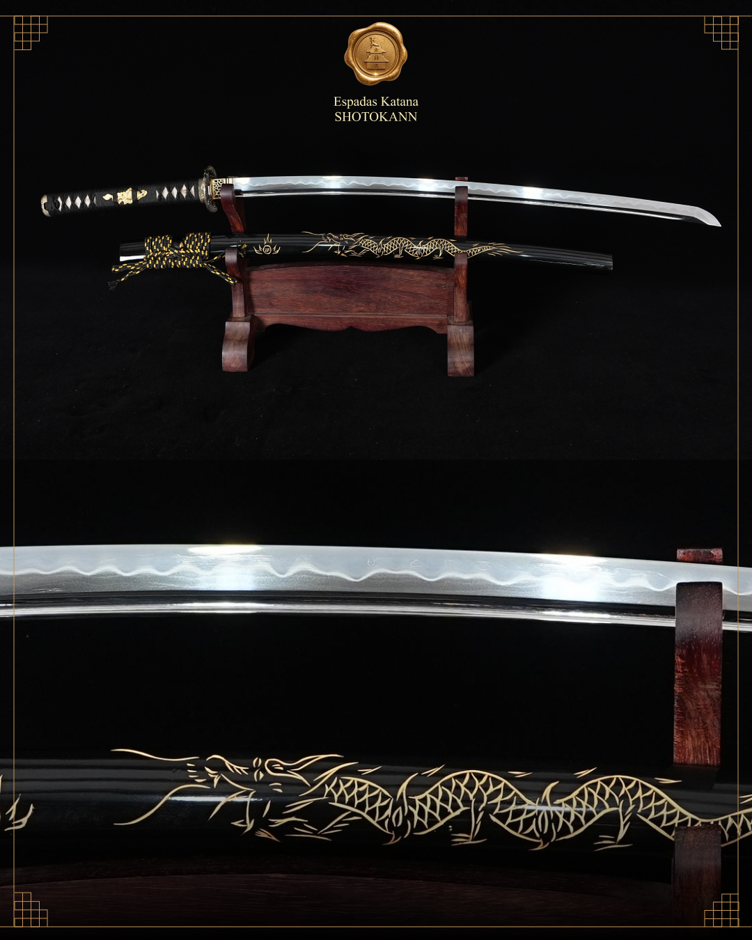 Katana Yamazaki Damasco 32768 | Katana Artesanal Forjada à Mão | Shotokann