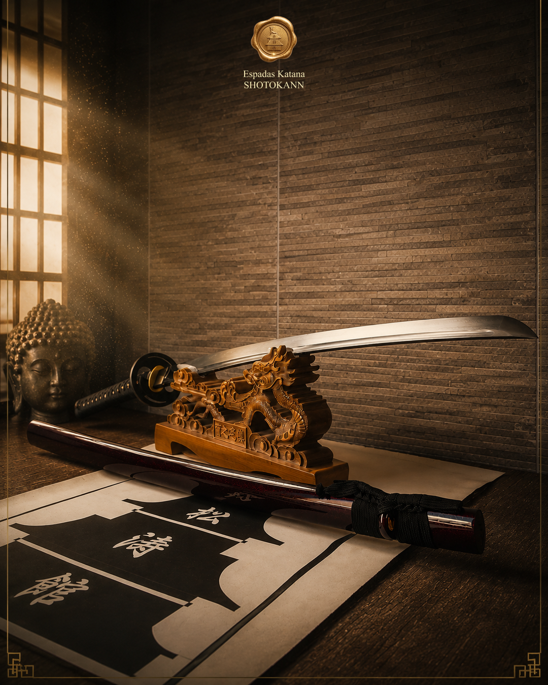 Katana Kishinami Damasco 2048 | Espada Artesanal | Shotokann