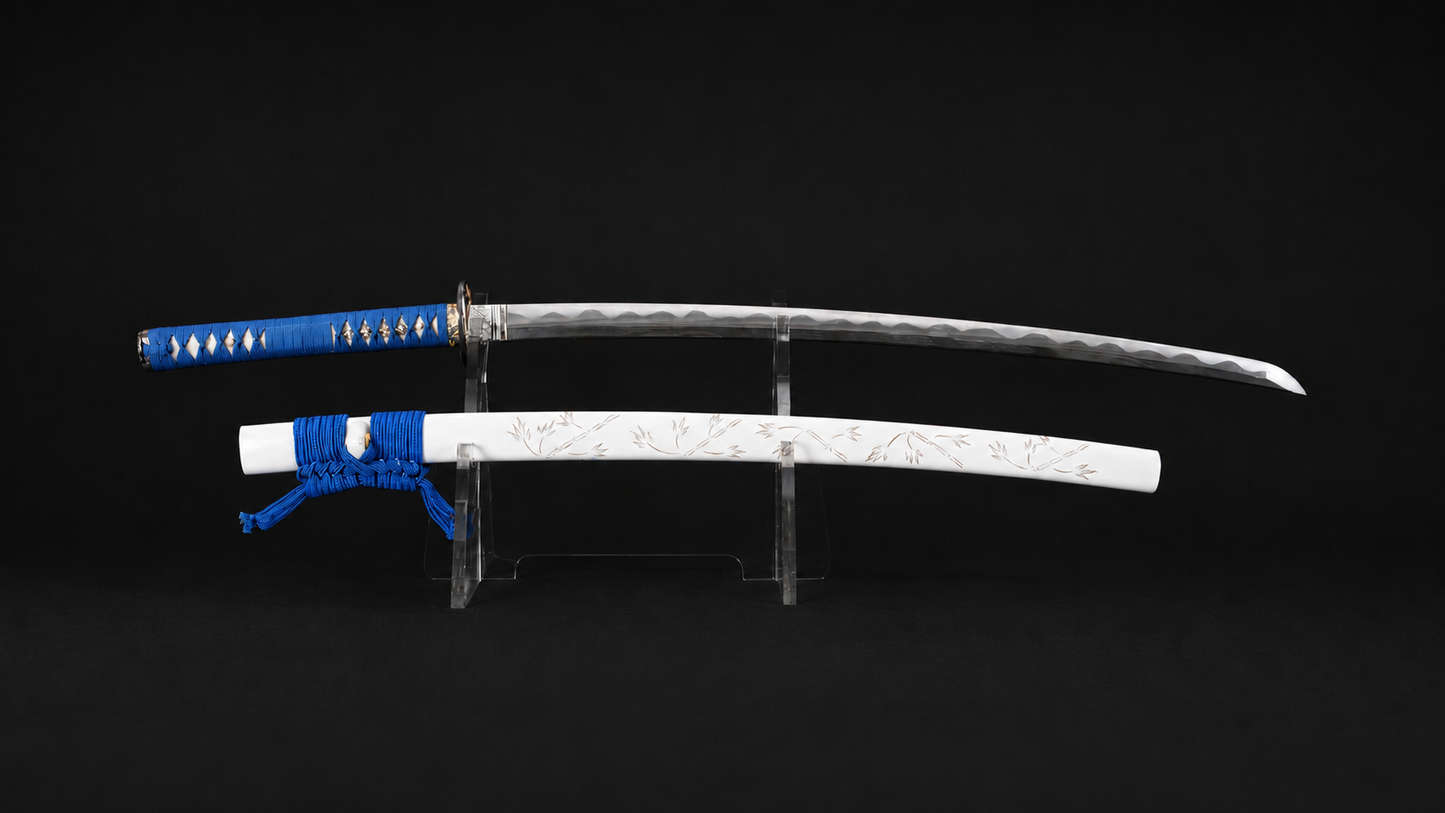 Katana Matsumoto 1095 Dobrada | Tsuba Ouro e Prata | Shotokann