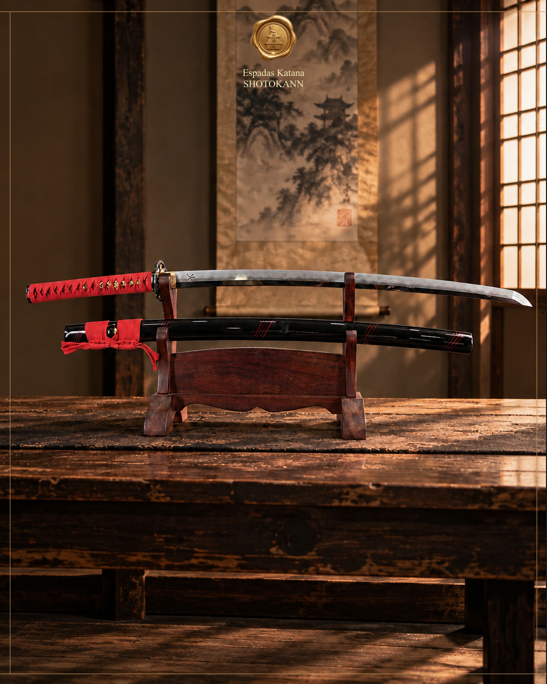 Katana Hazuya Damasco 32768 | Katana Artesanal | Shotokann