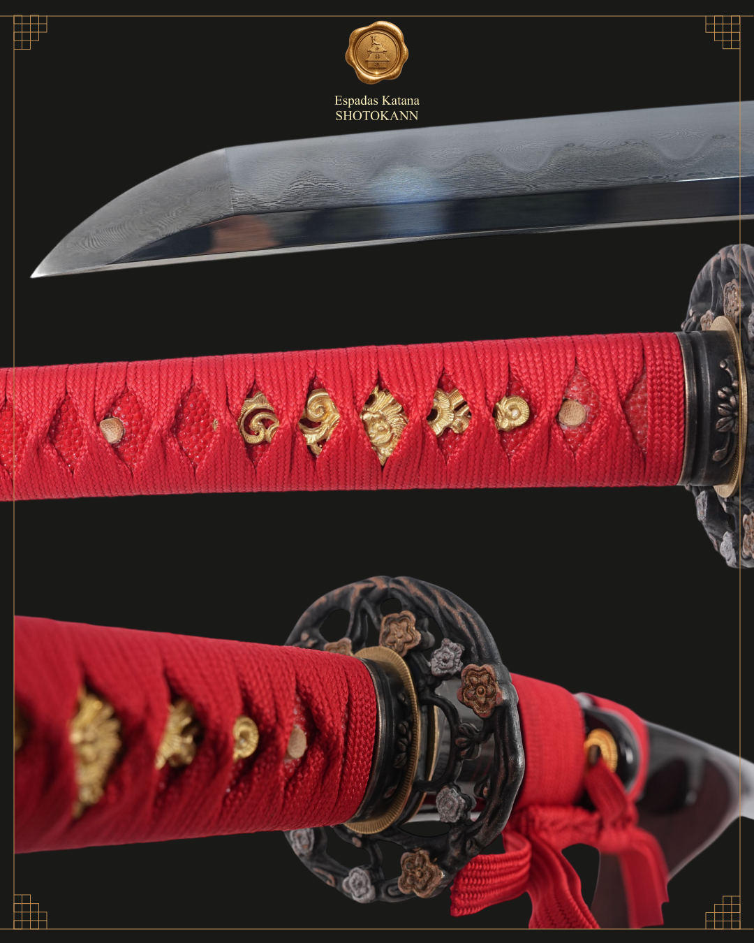 Katana Hazuya Damasco 32768 | Katana Artesanal | Shotokann